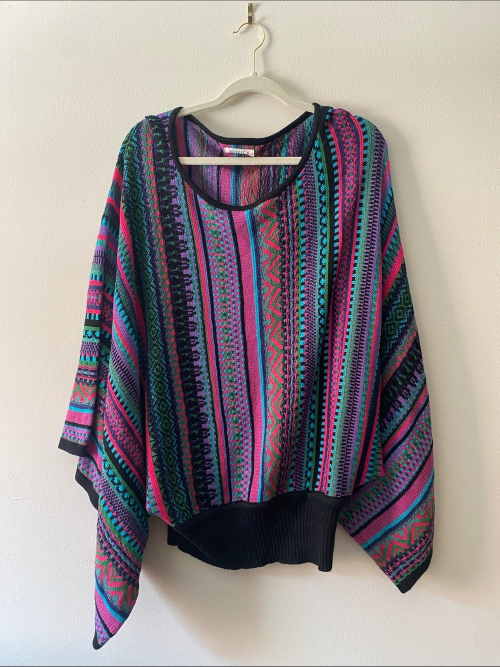 Soft Knit Multicolor Striped Alpaca Sweater from Peru - Fair Trade brand